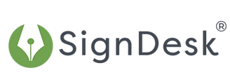 The logo of Signdesk, a digital documentation platform for e-signatures and contract management.