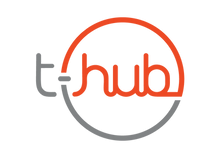 The logo of T-Hub, a startup incubator fostering innovation and entrepreneurship through its ecosystem.